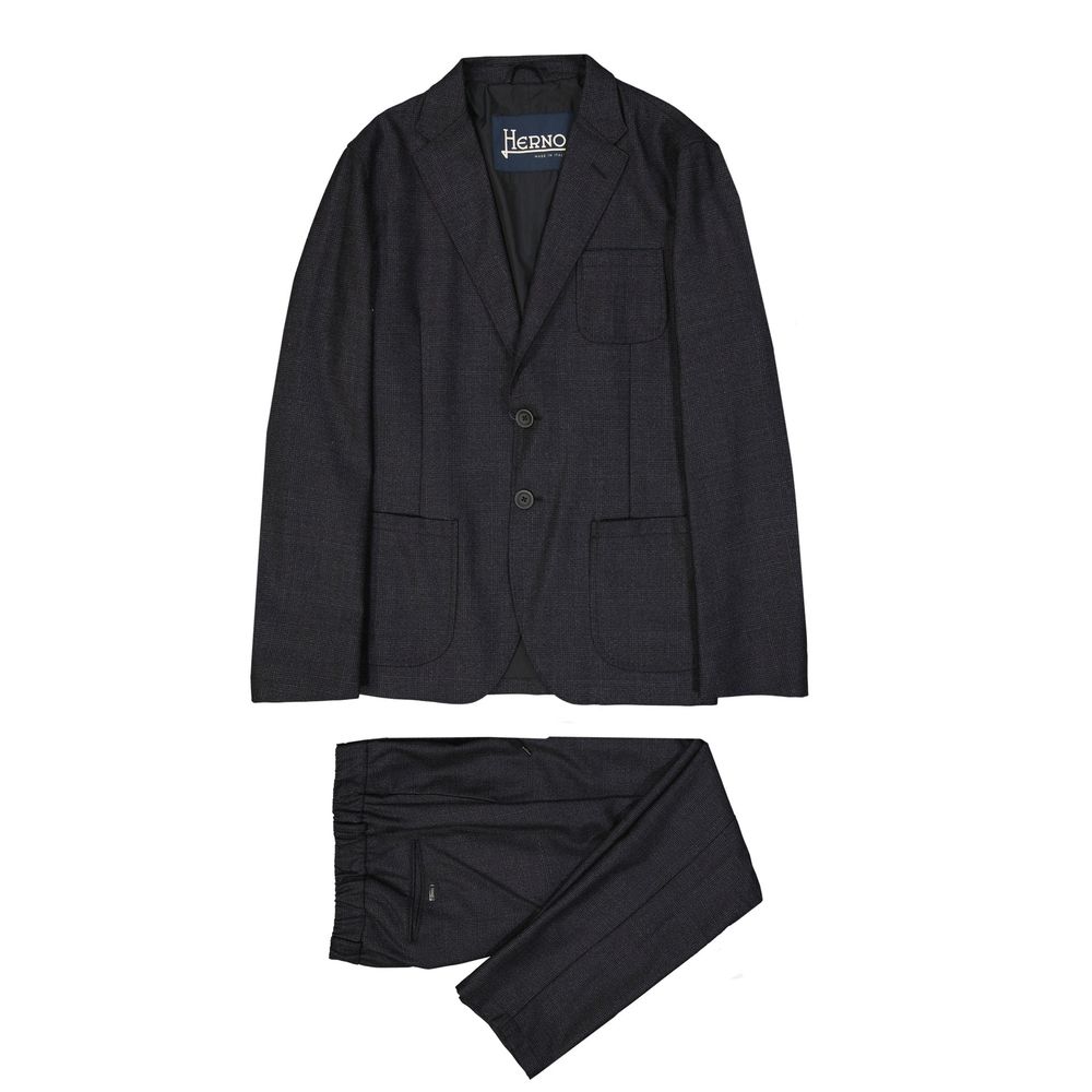 Herno Grey Wool Casual Trousers