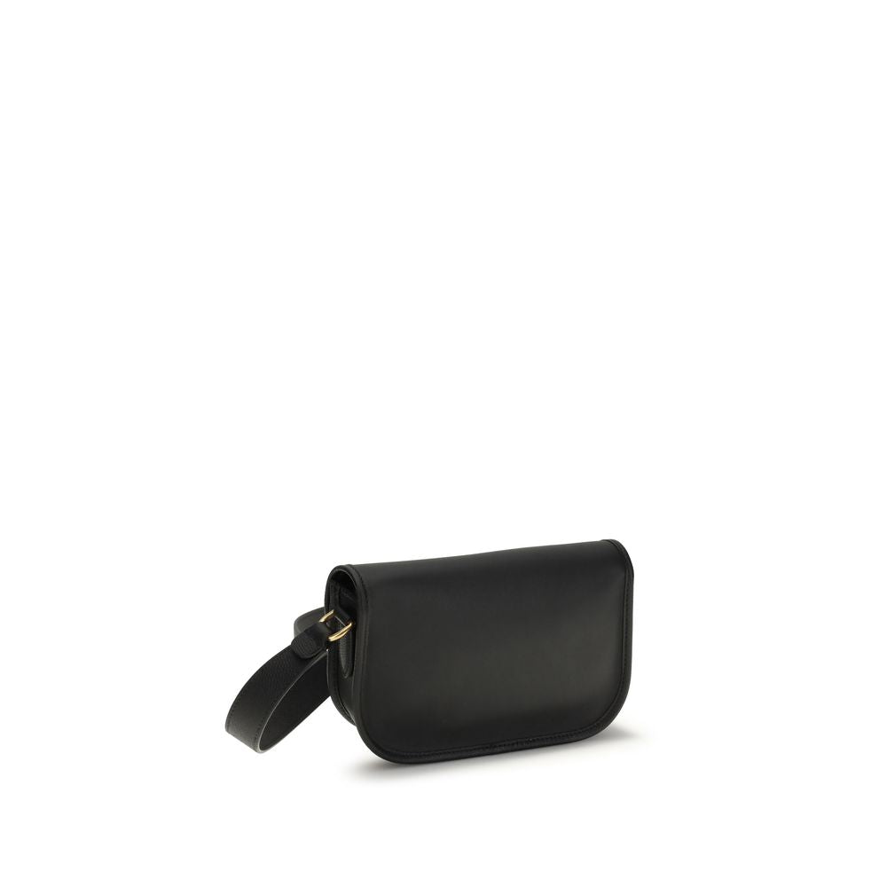 Valentino Garavani Black Calf Leather Shoulder Bag