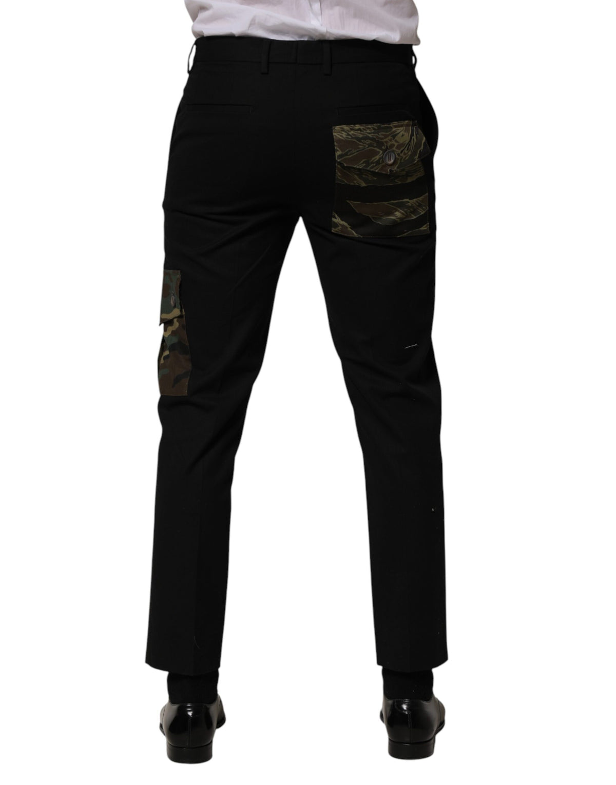 Dolce & Gabbana Black Cotton Skinny Dress Cargo Trousers