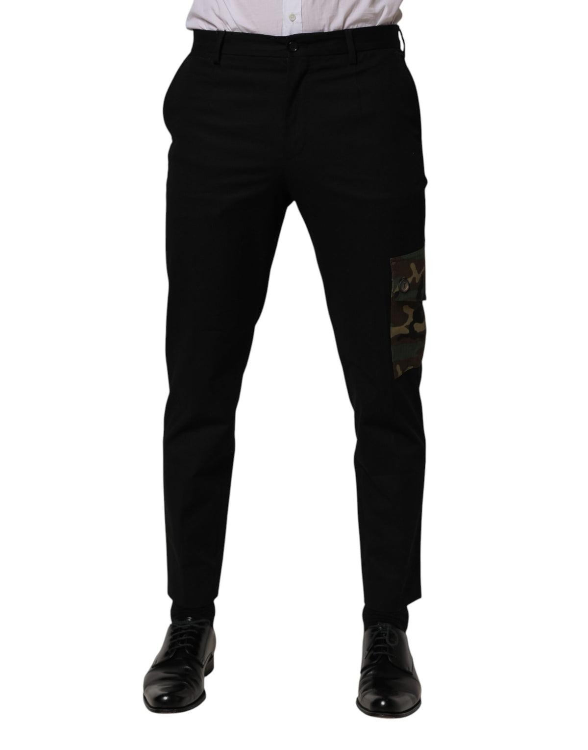 Dolce & Gabbana Black Cotton Skinny Dress Cargo Trousers