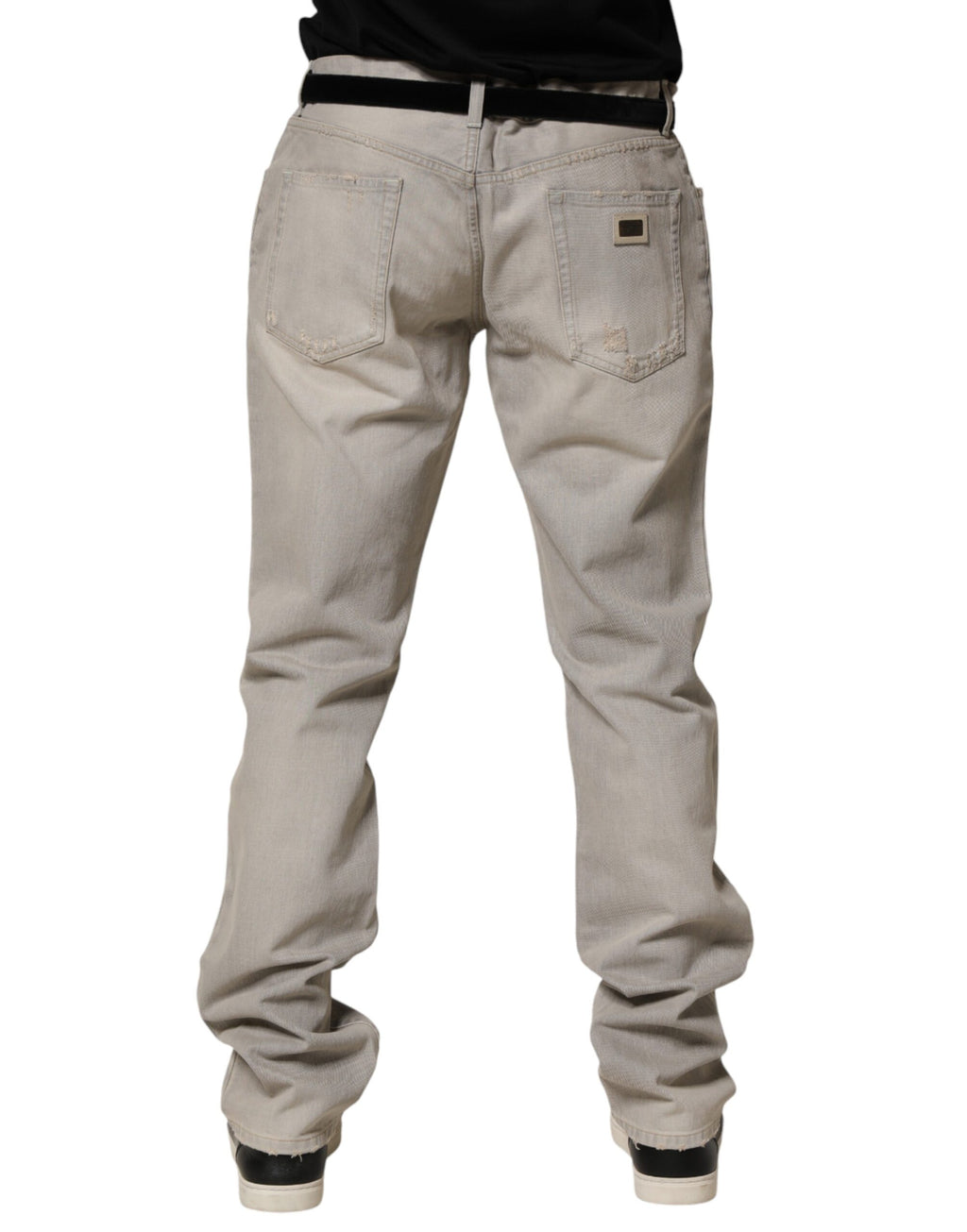Dolce & Gabbana Light Grey Cotton Straight Jeans