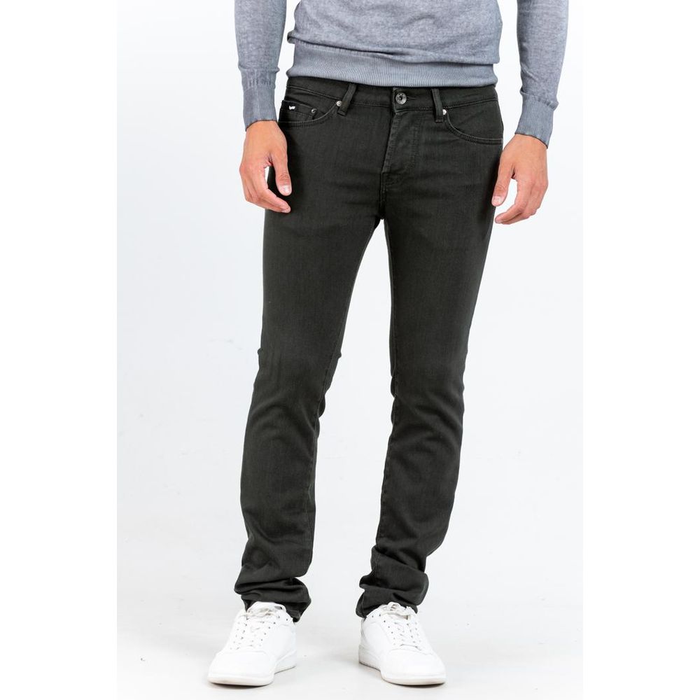 Green Cotton Slim Fit Jeans