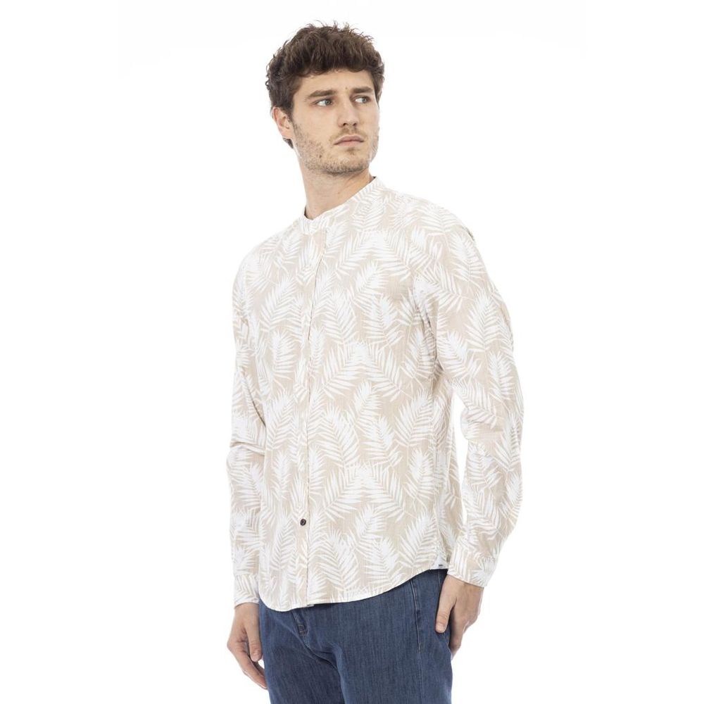 Baldinini Trend Beige Cotton Long-Sleeve T-Shirt