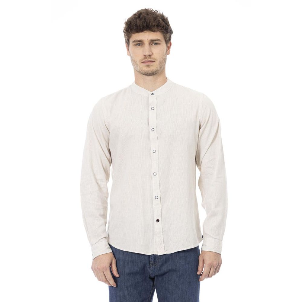 Baldinini Trend White Rayon Long-Sleeve T-Shirt