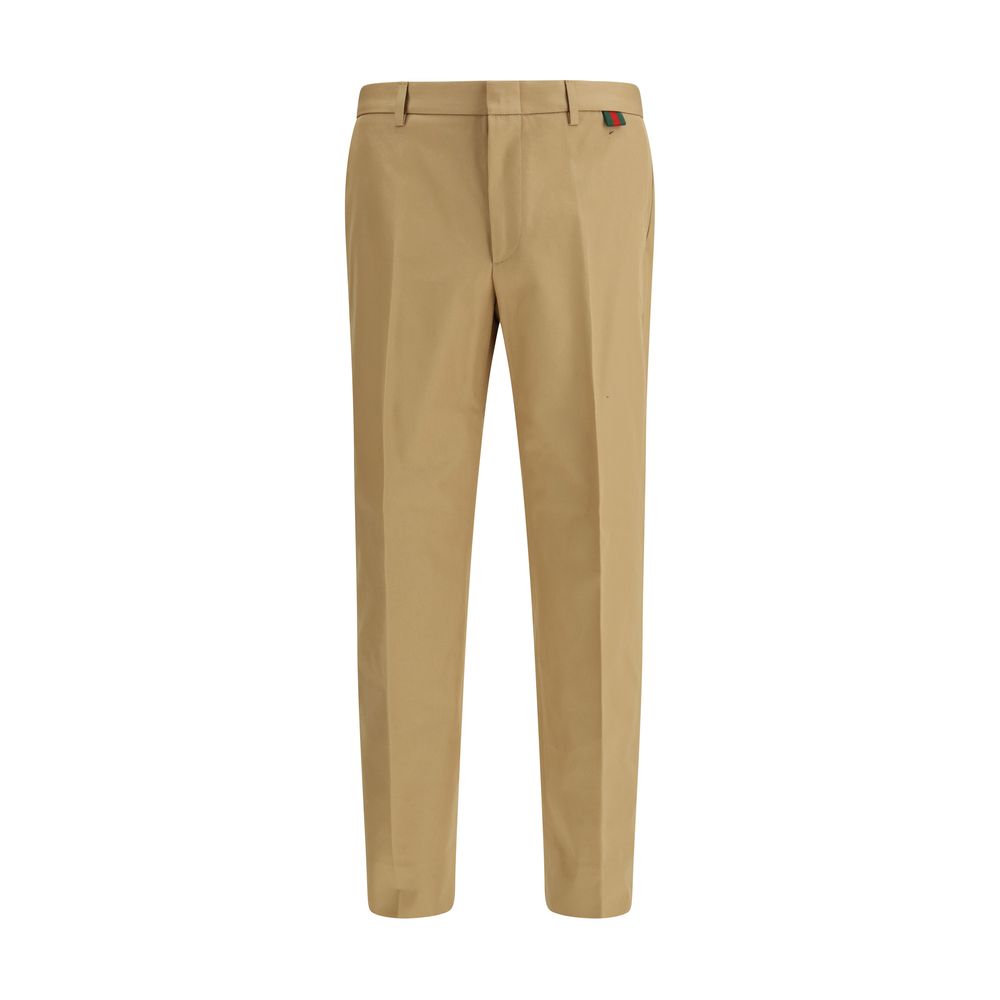 Gucci Beige Cotton Casual Trousers