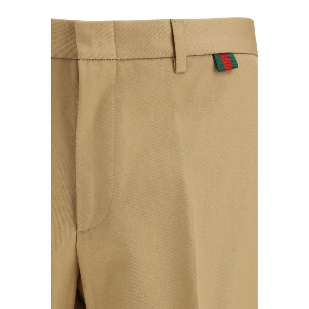 Gucci Beige Cotton Casual Trousers