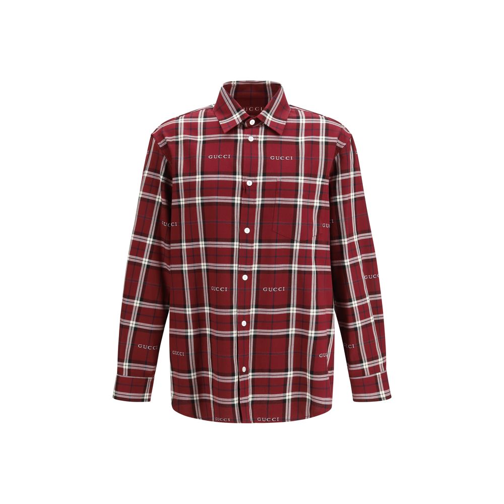 Gucci Red Cotton Patterned Shirt