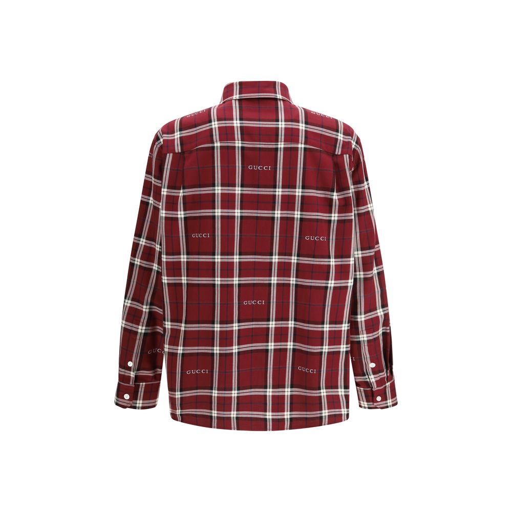 Gucci Red Cotton Patterned Shirt