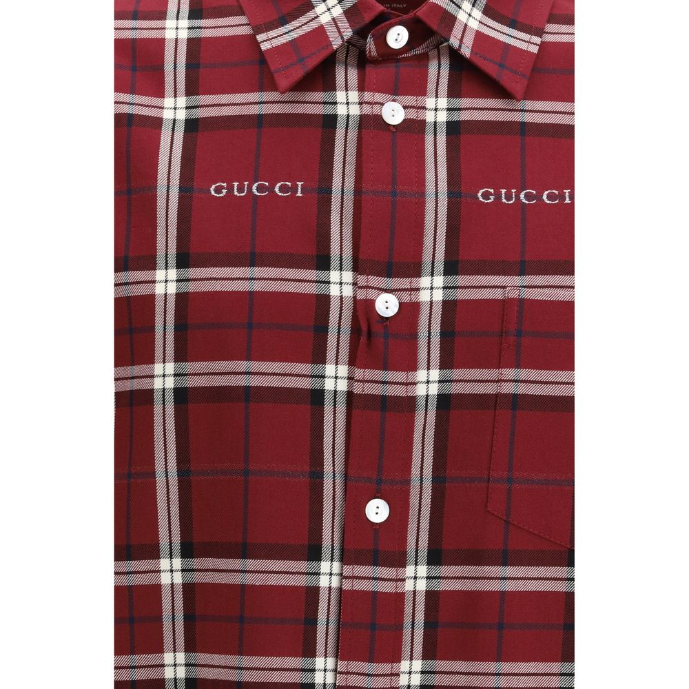 Gucci Red Cotton Patterned Shirt