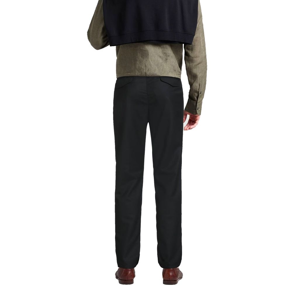 Herno Black Elastane Casual Trousers