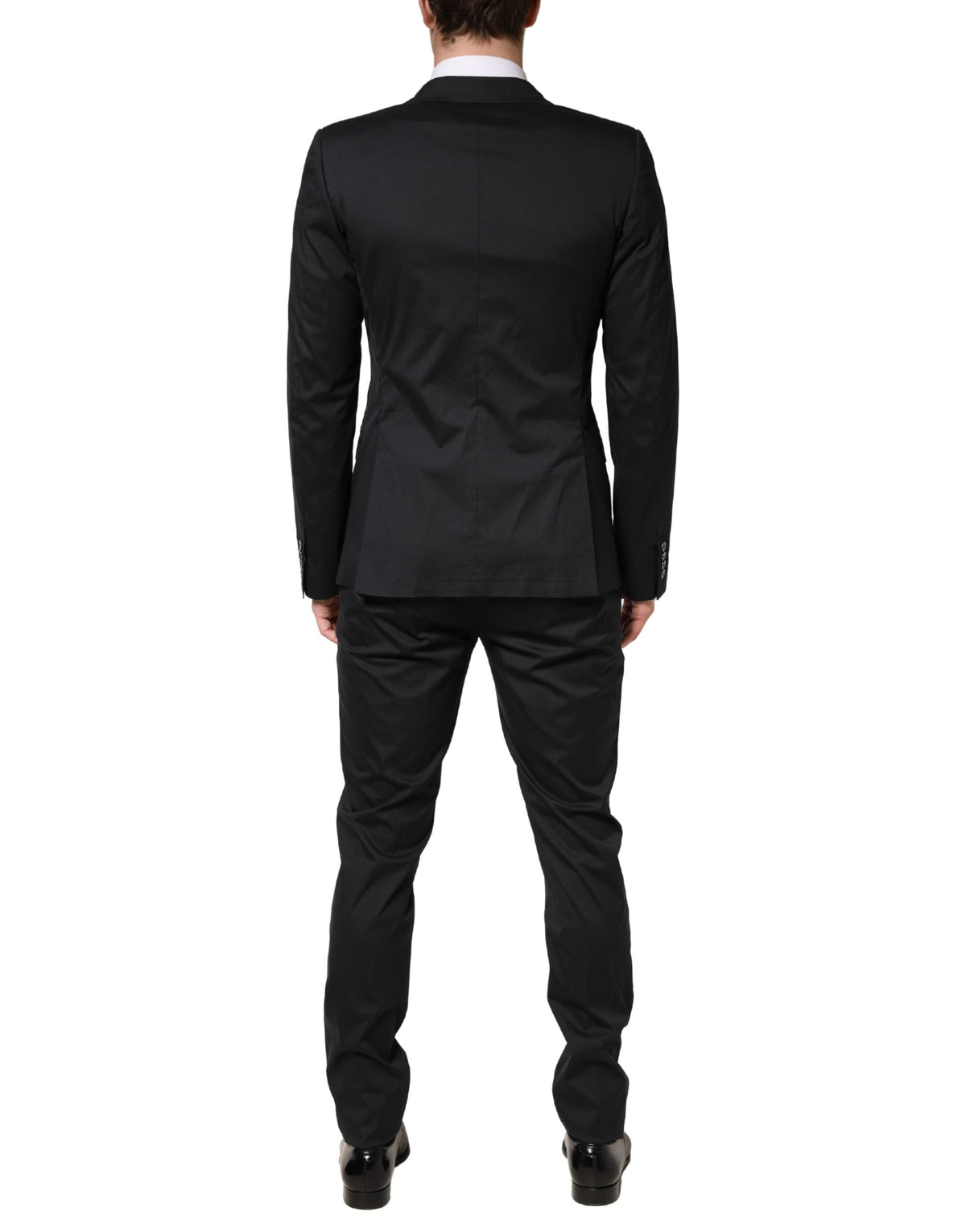 Dolce & Gabbana Black Cotton Single-Breasted 2-Piece Suit