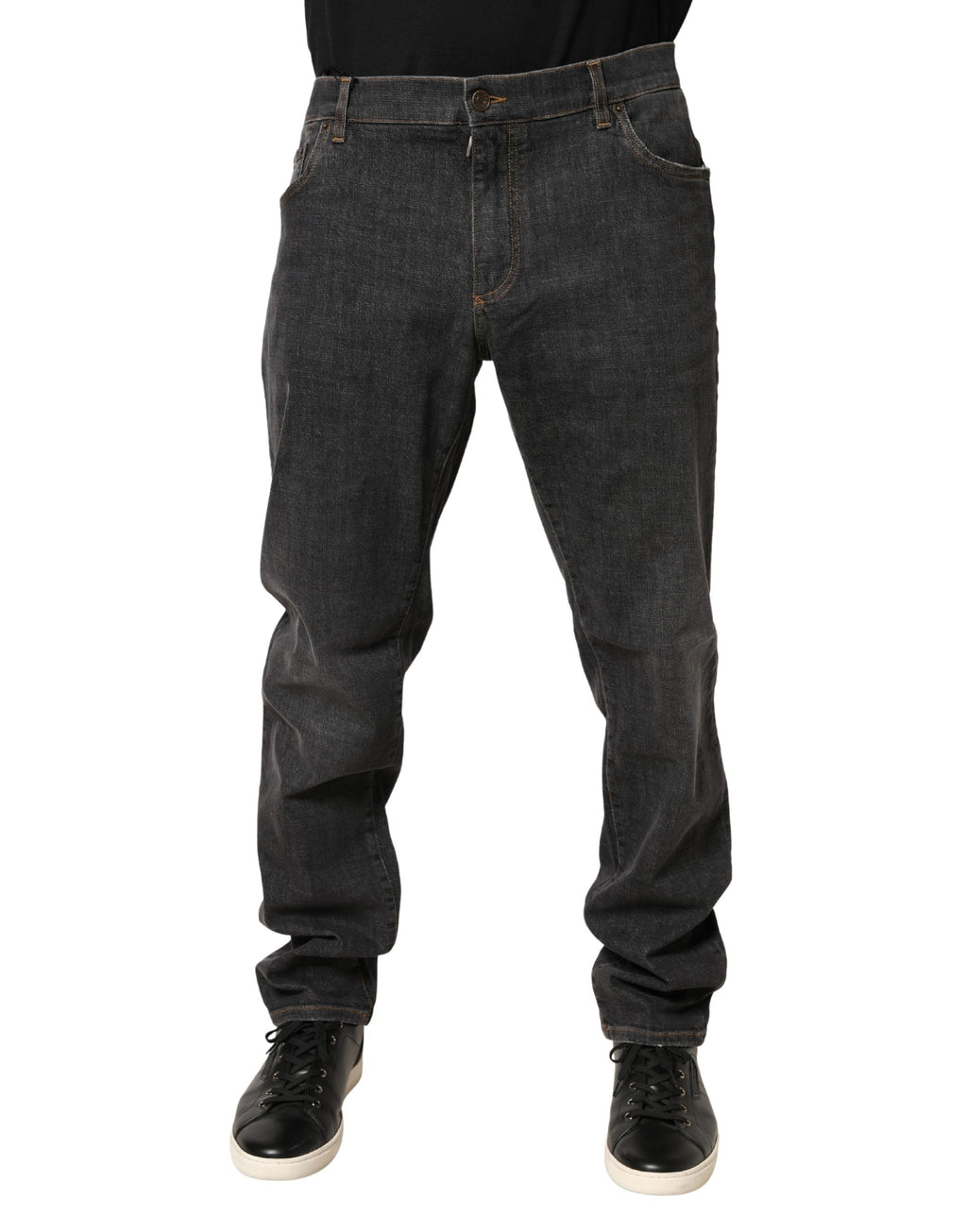 Dolce & Gabbana Dark Grey Slim Fit Cotton Jeans