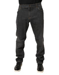 Dolce & Gabbana Dark Grey Slim Fit Cotton Jeans