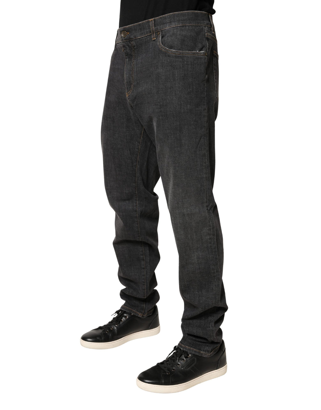 Dolce & Gabbana Dark Grey Slim Fit Cotton Jeans