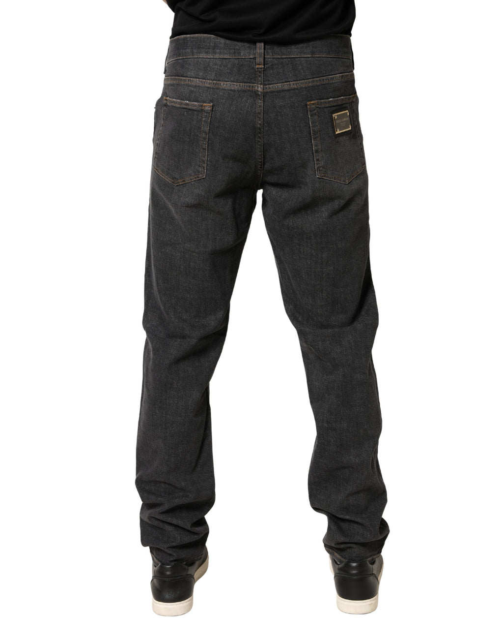 Dolce & Gabbana Dark Grey Slim Fit Cotton Jeans