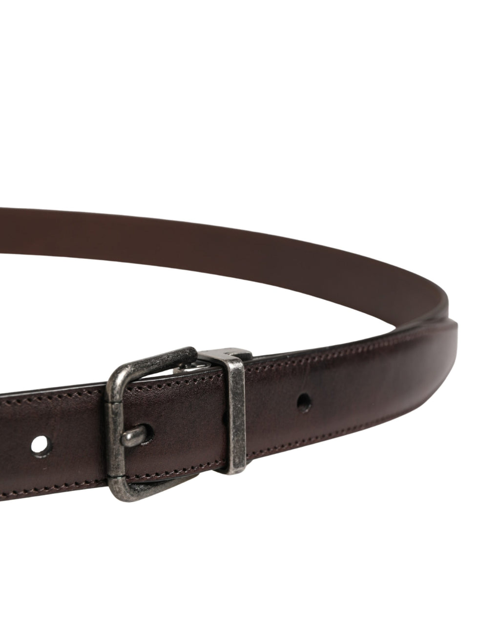 Dolce & Gabbana Brown Classic Leather Metal Buckle Belt