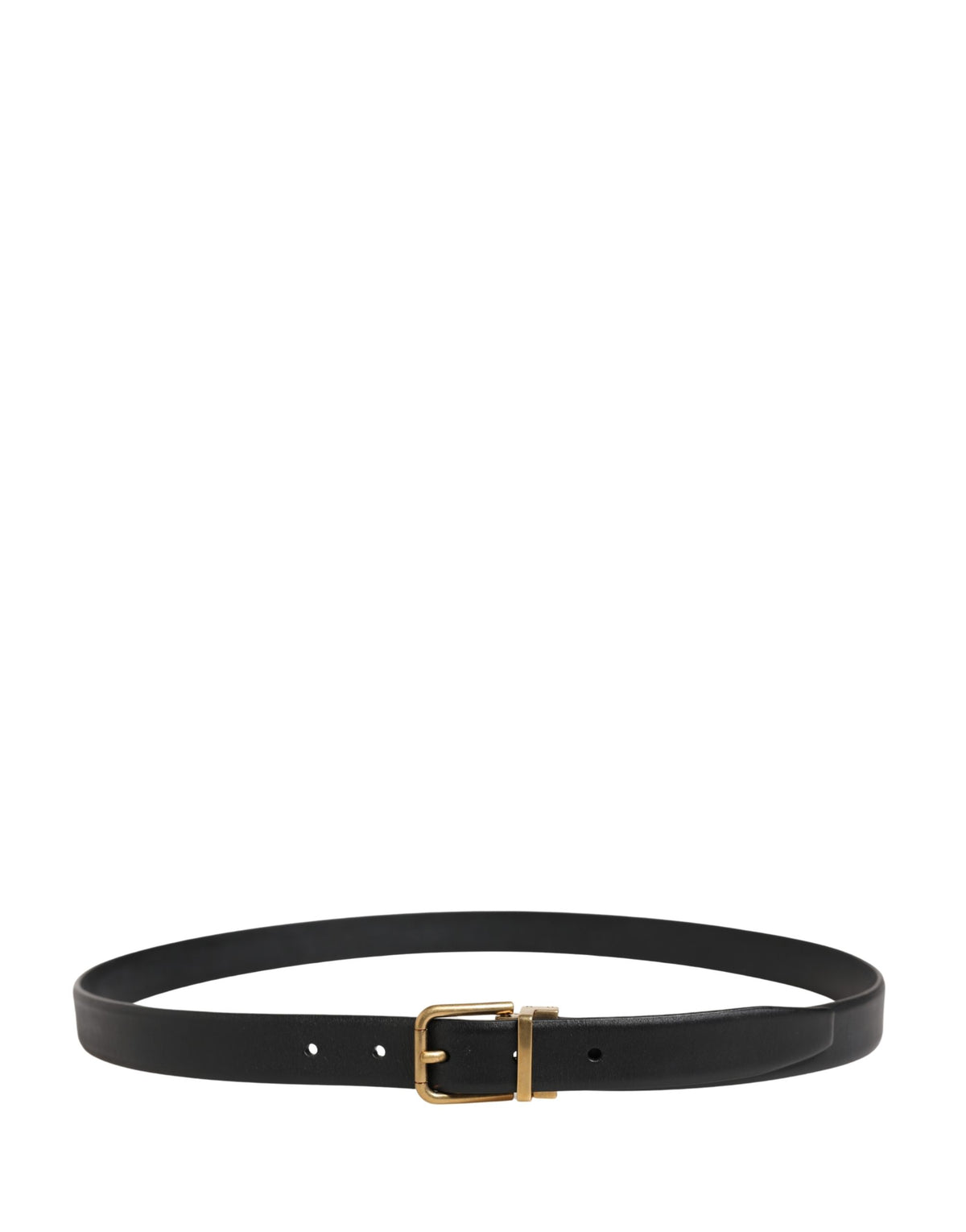 Dolce & Gabbana Black Classic Leather Metal Buckle Belt