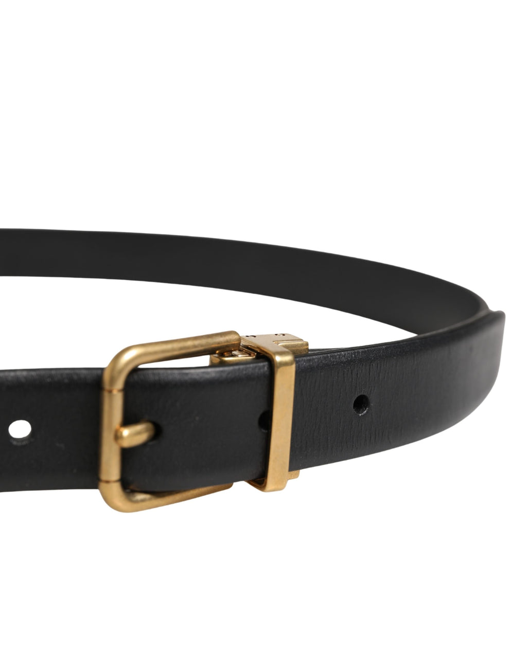 Dolce & Gabbana Black Classic Leather Metal Buckle Belt