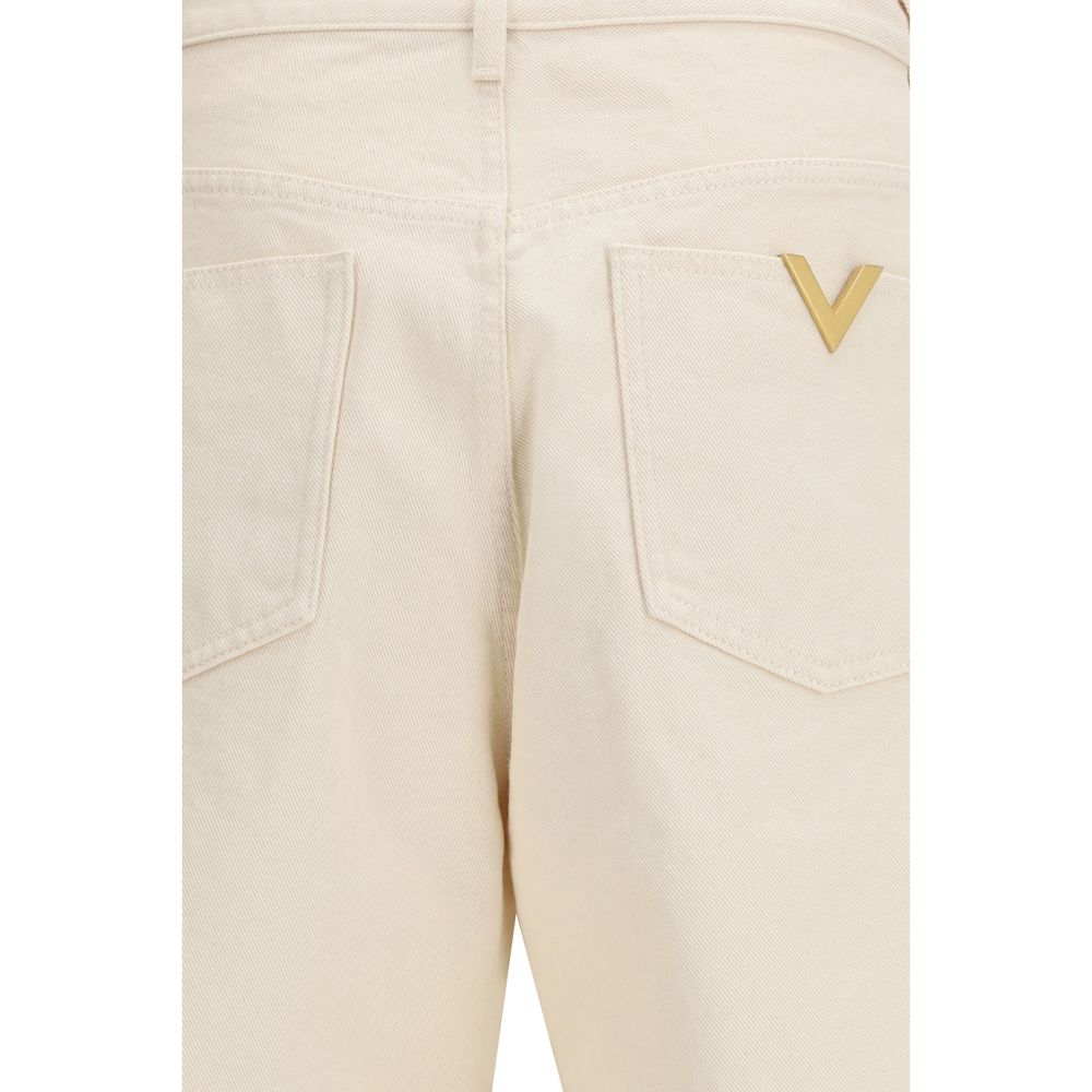 Valentino Garavani Beige Cotton Casual Trousers