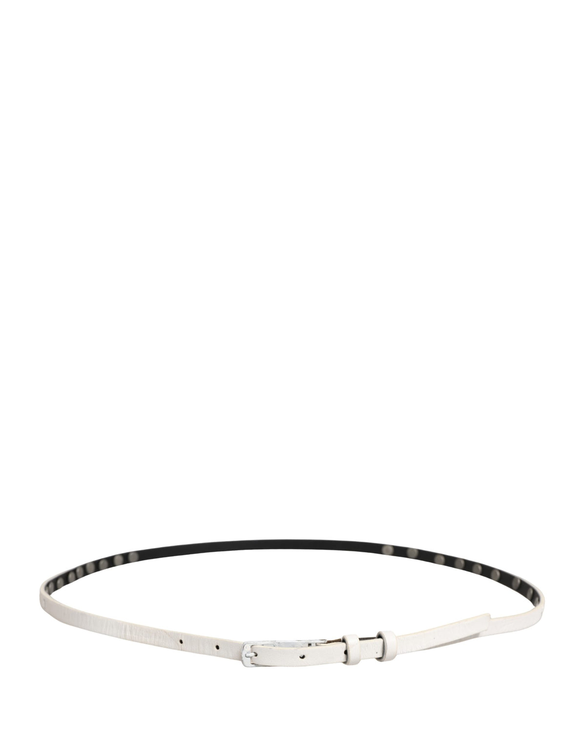 Costume National White Leather Studded Belt