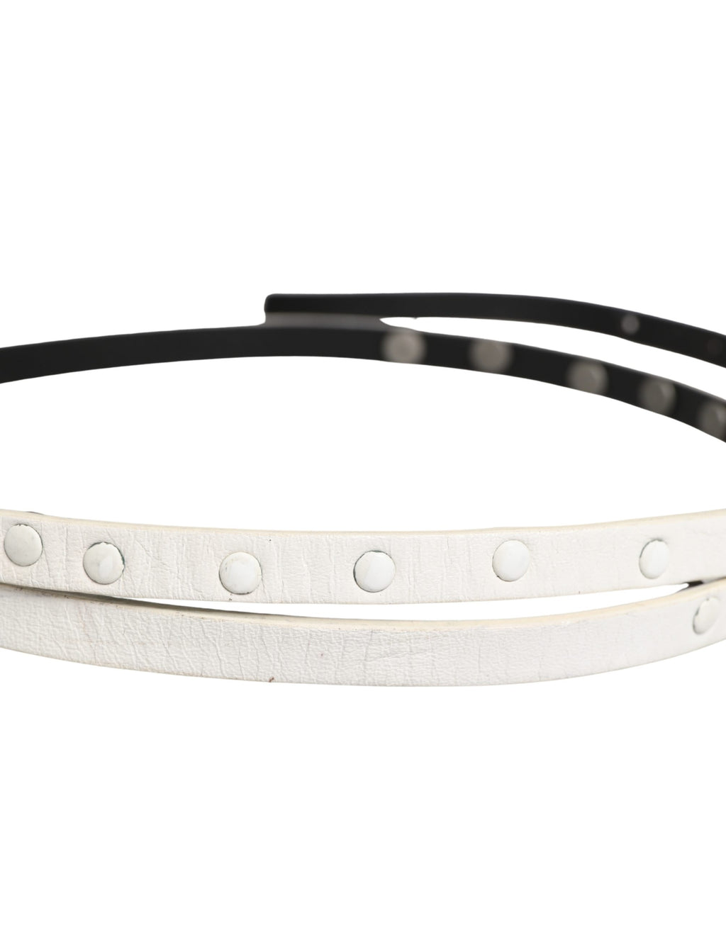 Costume National White Leather Studded Belt