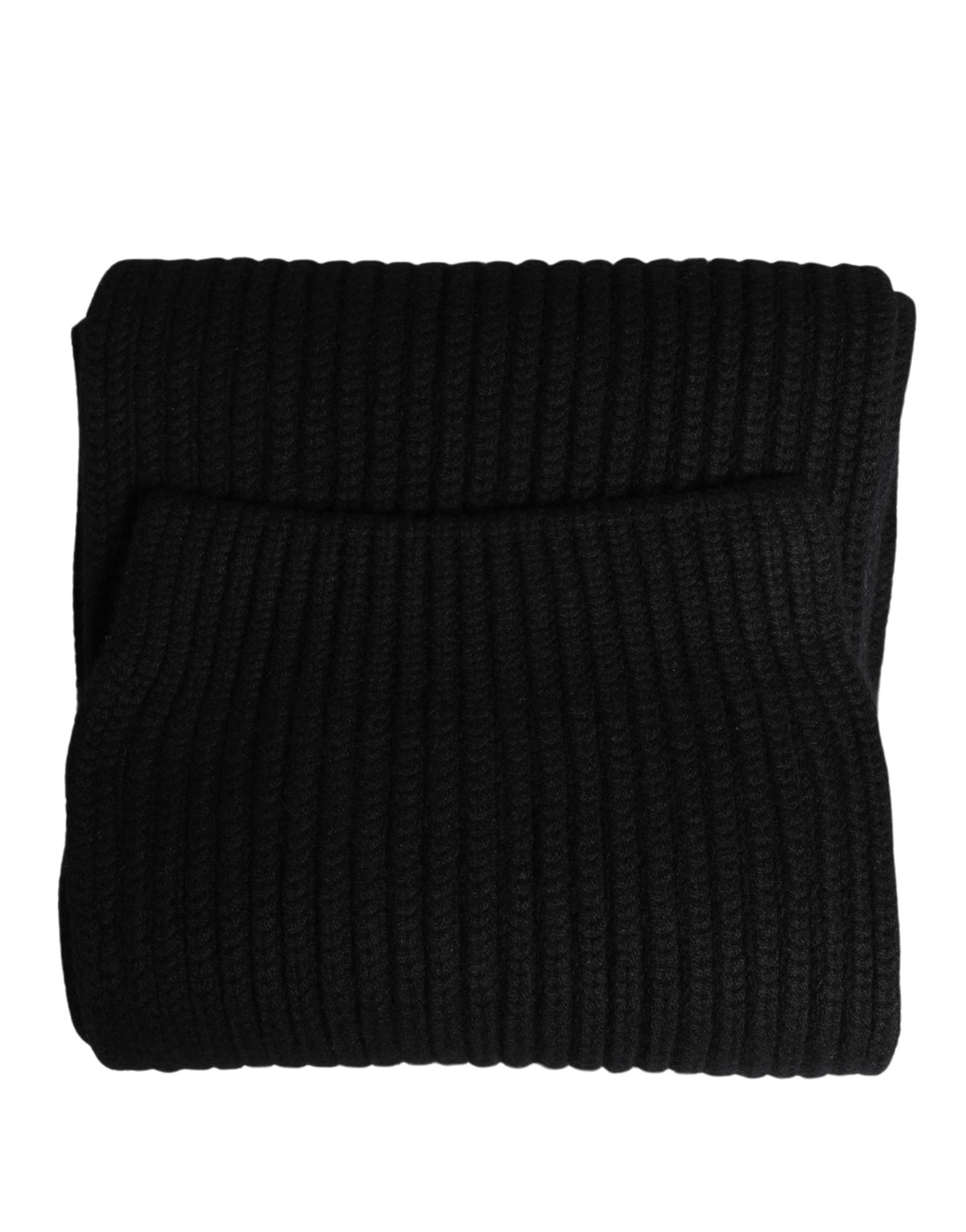Dolce & Gabbana Black Cashmere Knitted Neck Warmer Scarf
