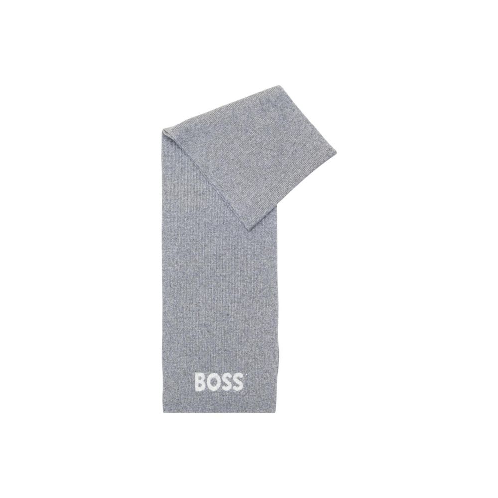Hugo Boss Grey Polyacrylic Scarf