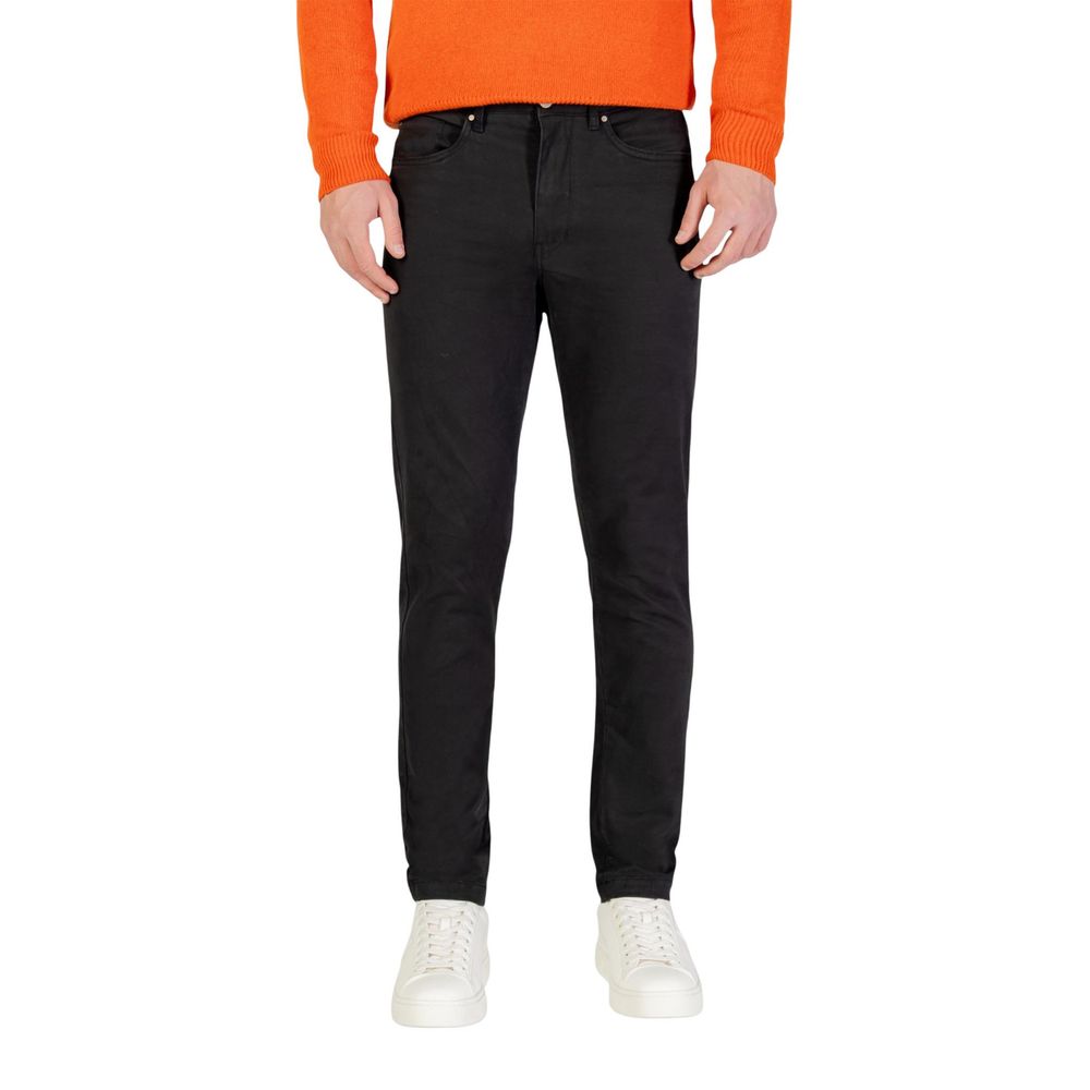 Borghese Grey Cotton Skinny Trousers