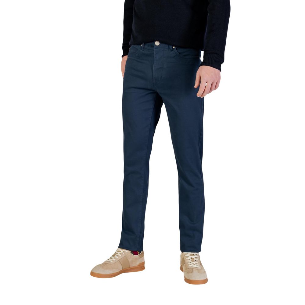 Borghese Blue Cotton Skinny Trousers