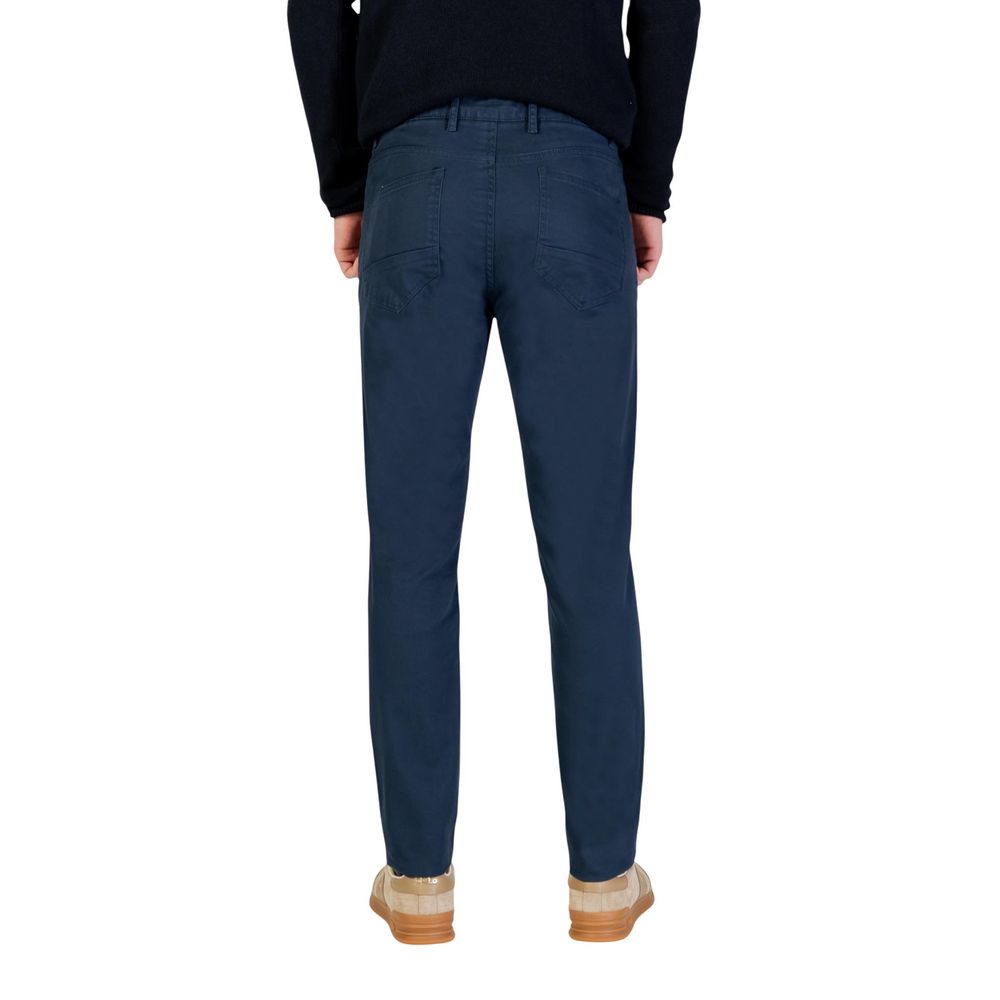 Borghese Blue Cotton Skinny Trousers