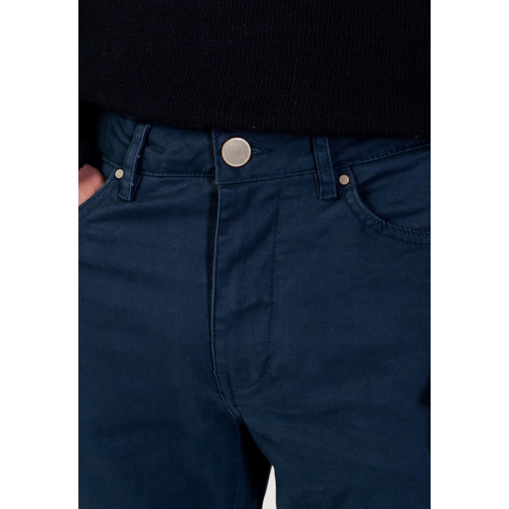 Borghese Blue Cotton Skinny Trousers