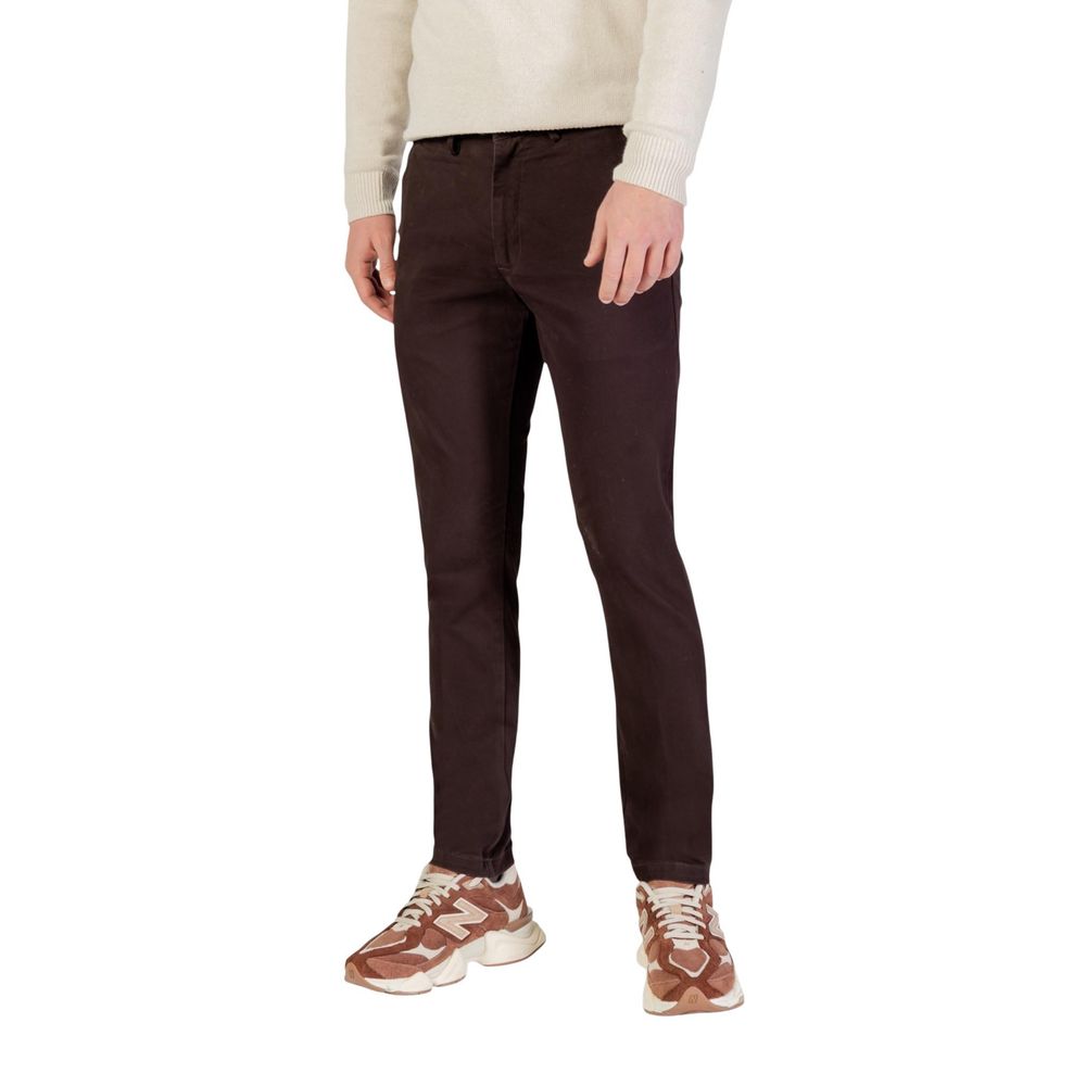 Borghese Brown Cotton Skinny Trousers
