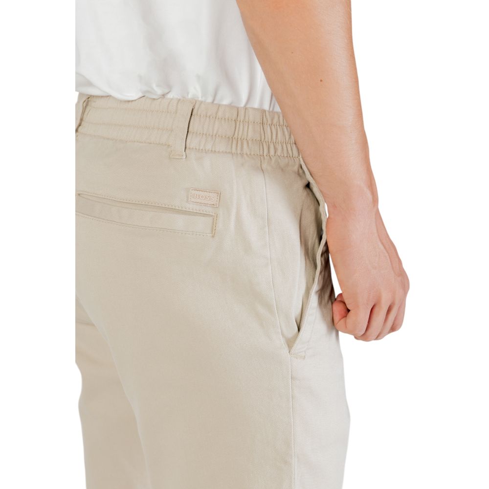 Hugo Boss Beige Polyester Casual Trousers