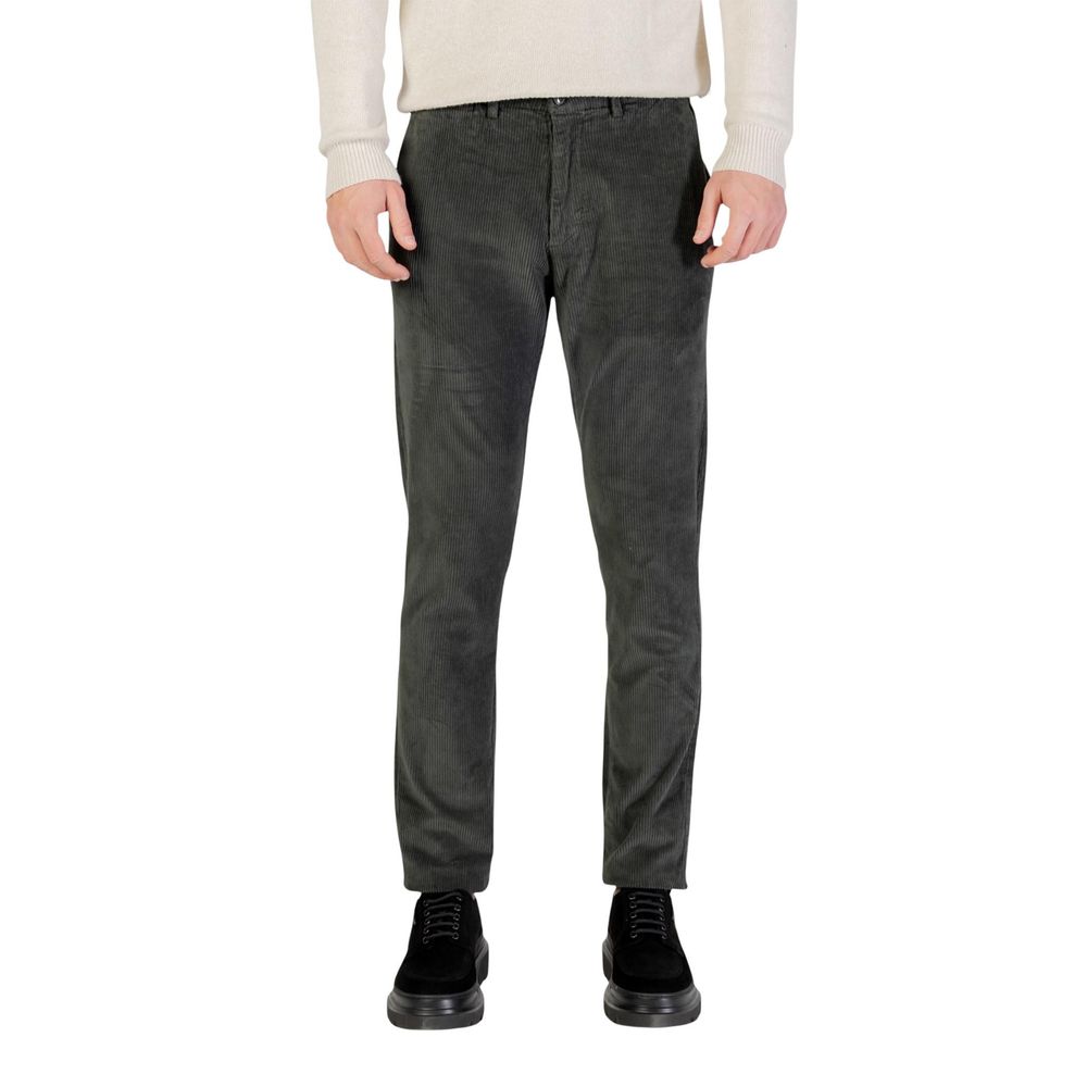 Borghese Green Cotton Casual Trousers