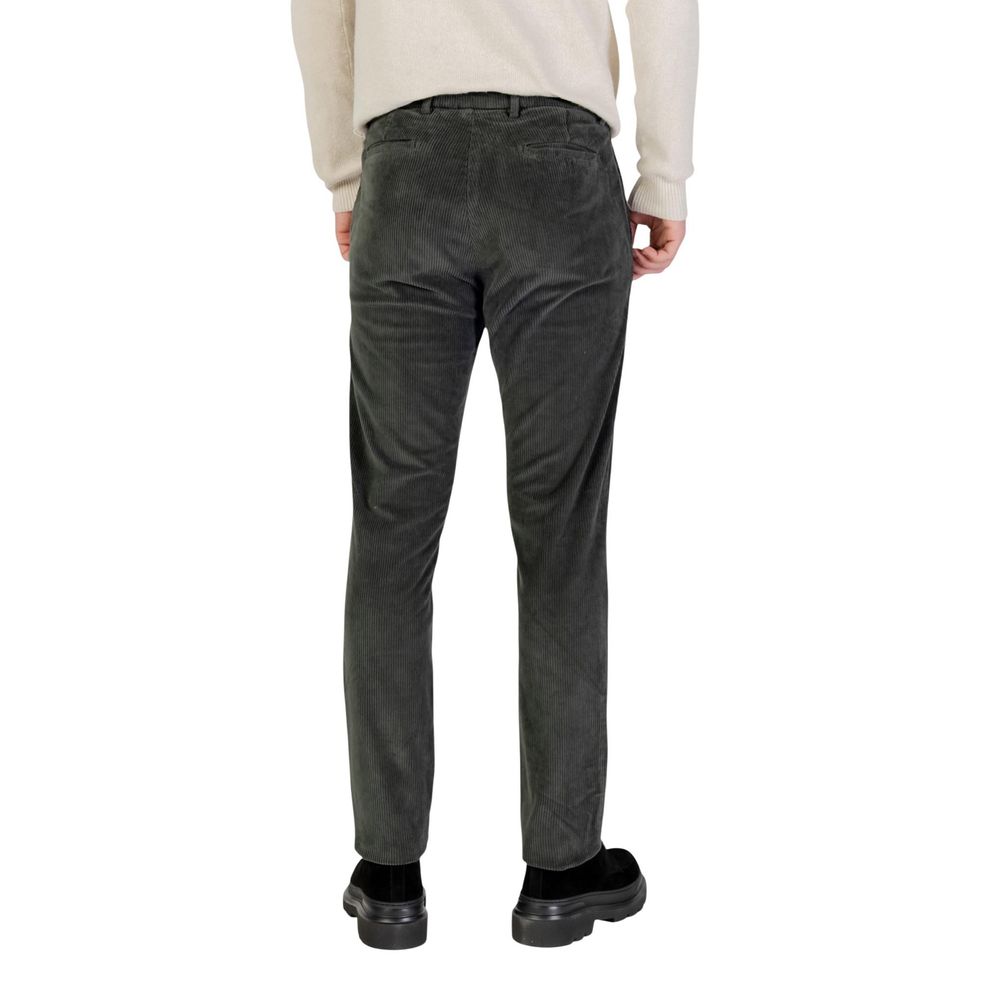 Borghese Green Cotton Casual Trousers