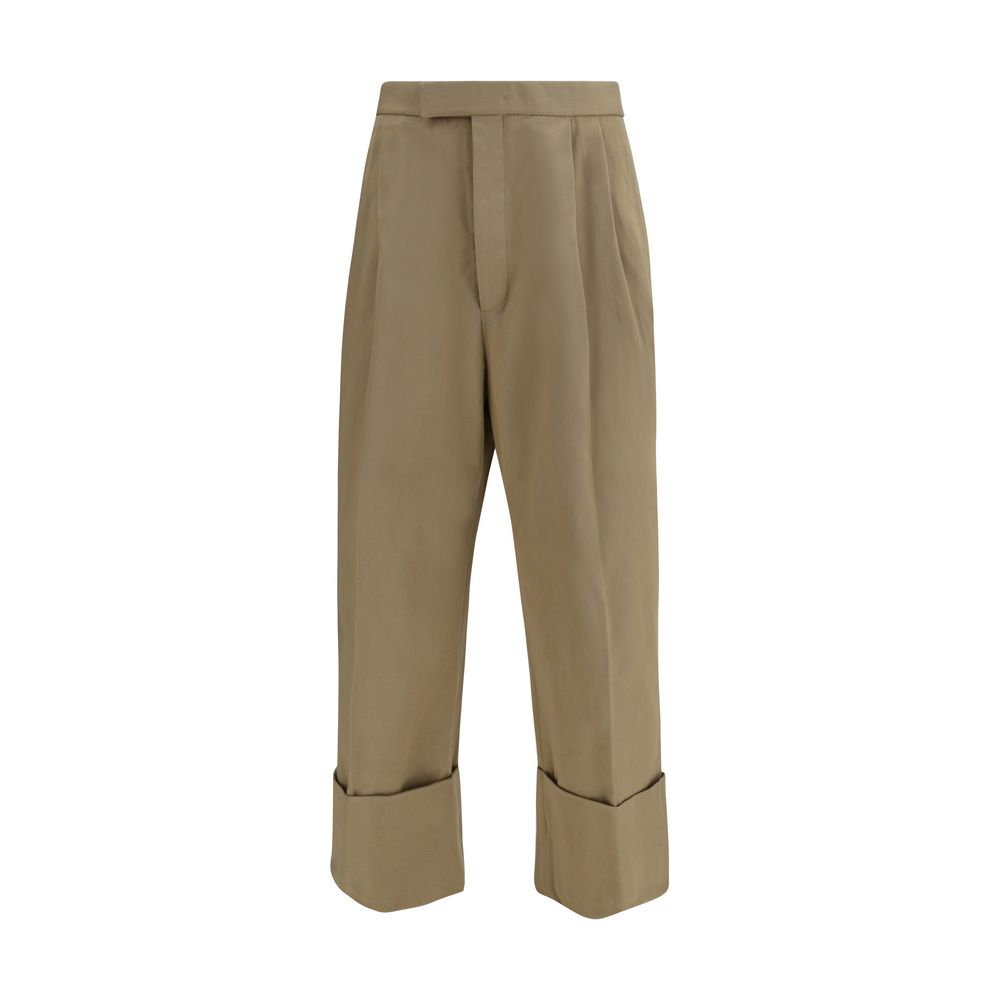 Thom Browne Beige Cotton Casual Trousers
