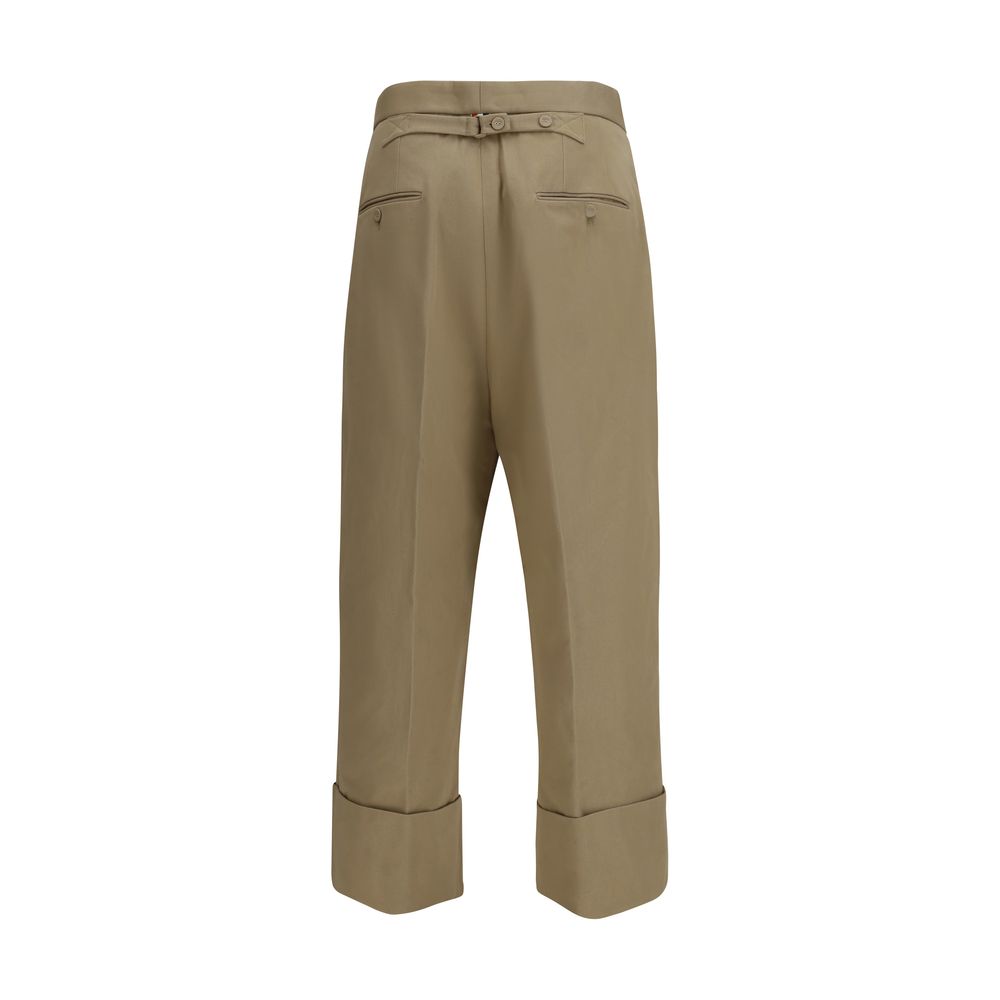 Thom Browne Beige Cotton Casual Trousers