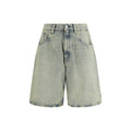 Blue Cotton Bermuda Shorts