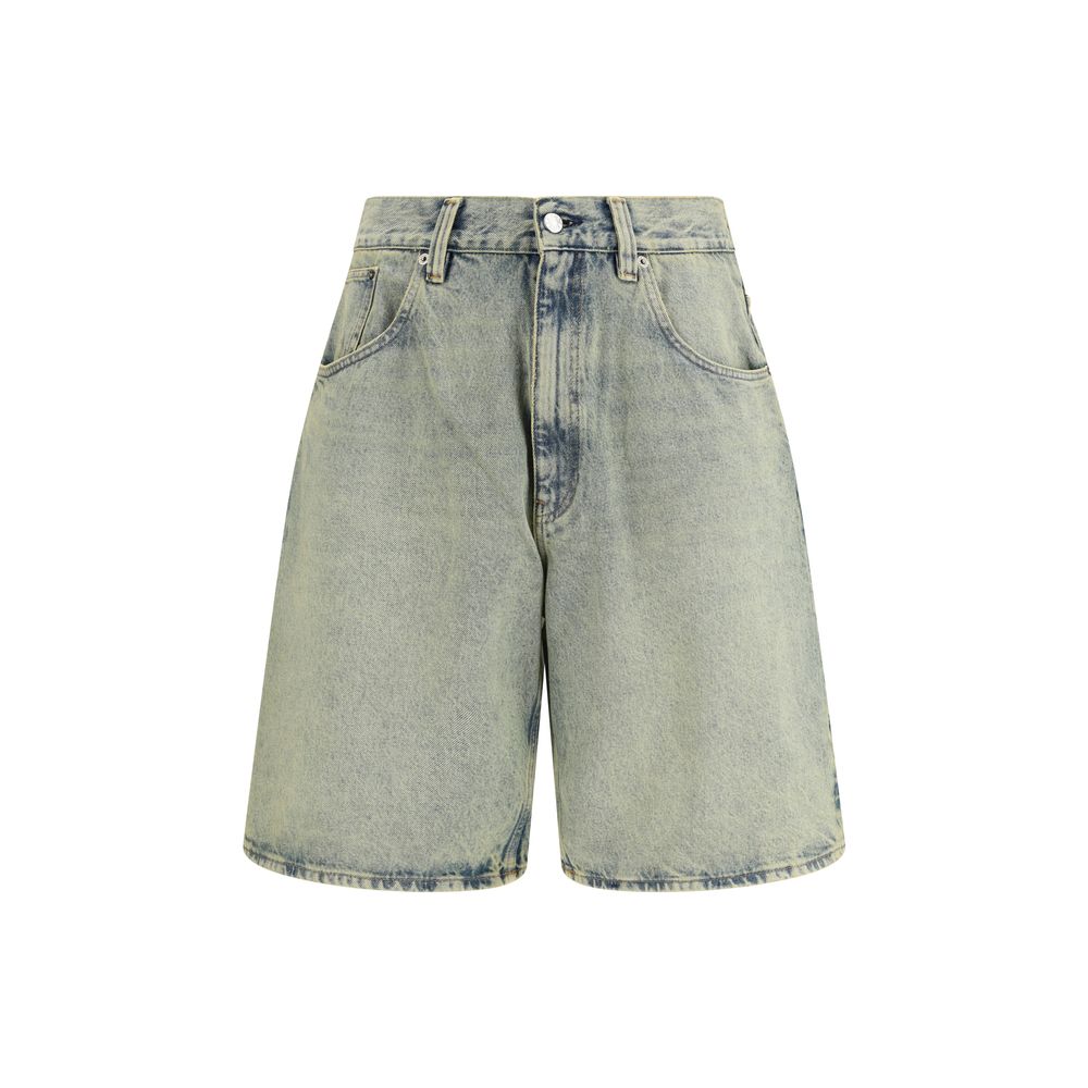 Blue Cotton Bermuda Shorts