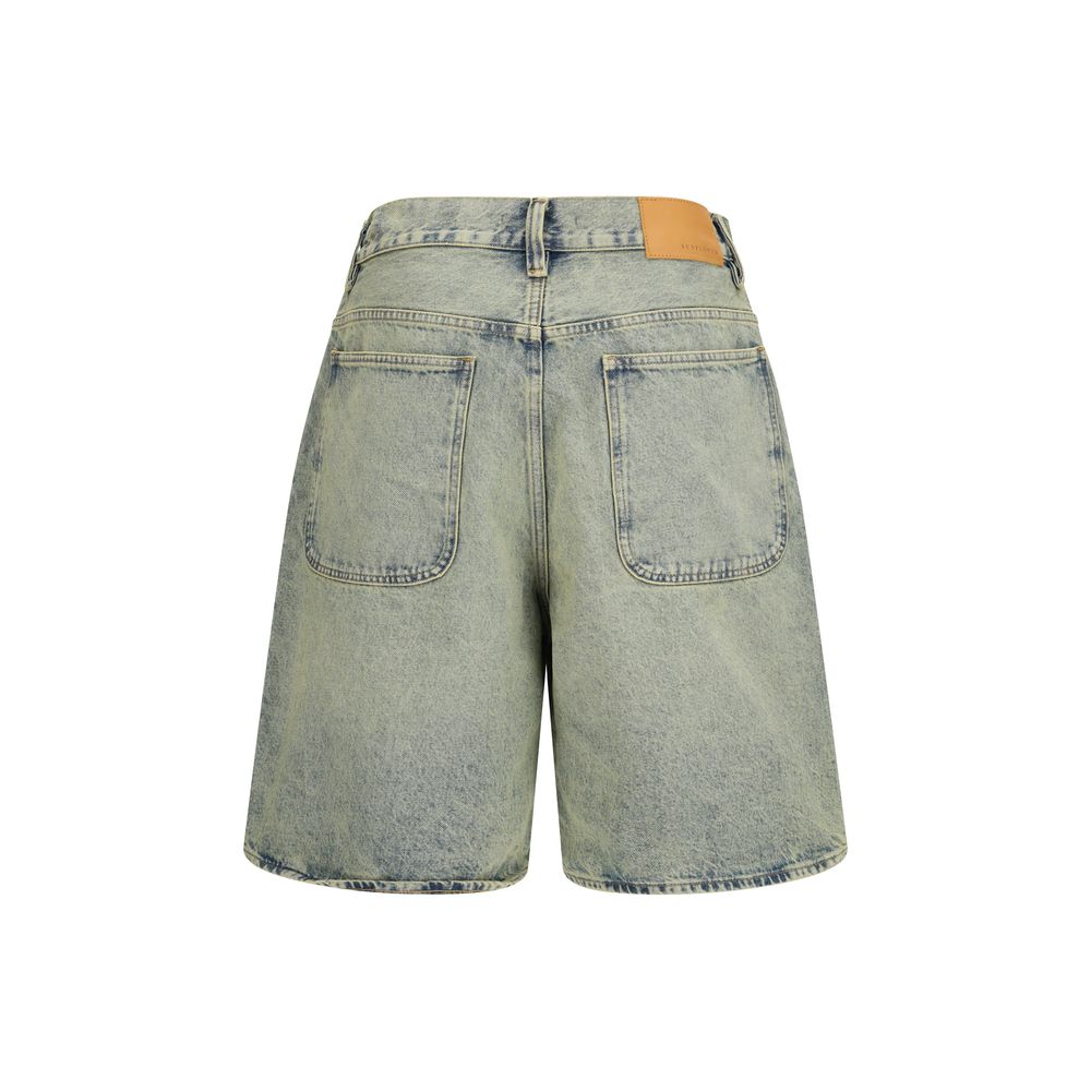 Blue Cotton Bermuda Shorts