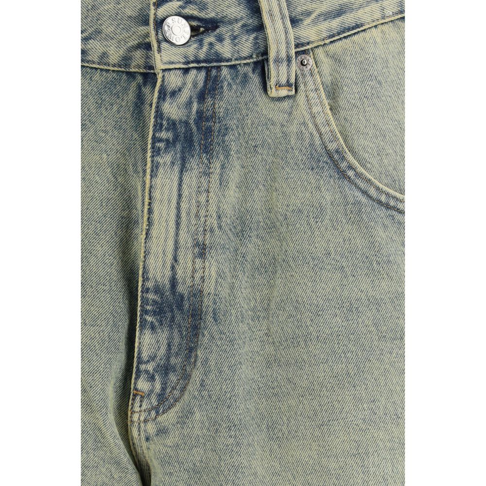 Blue Cotton Bermuda Shorts