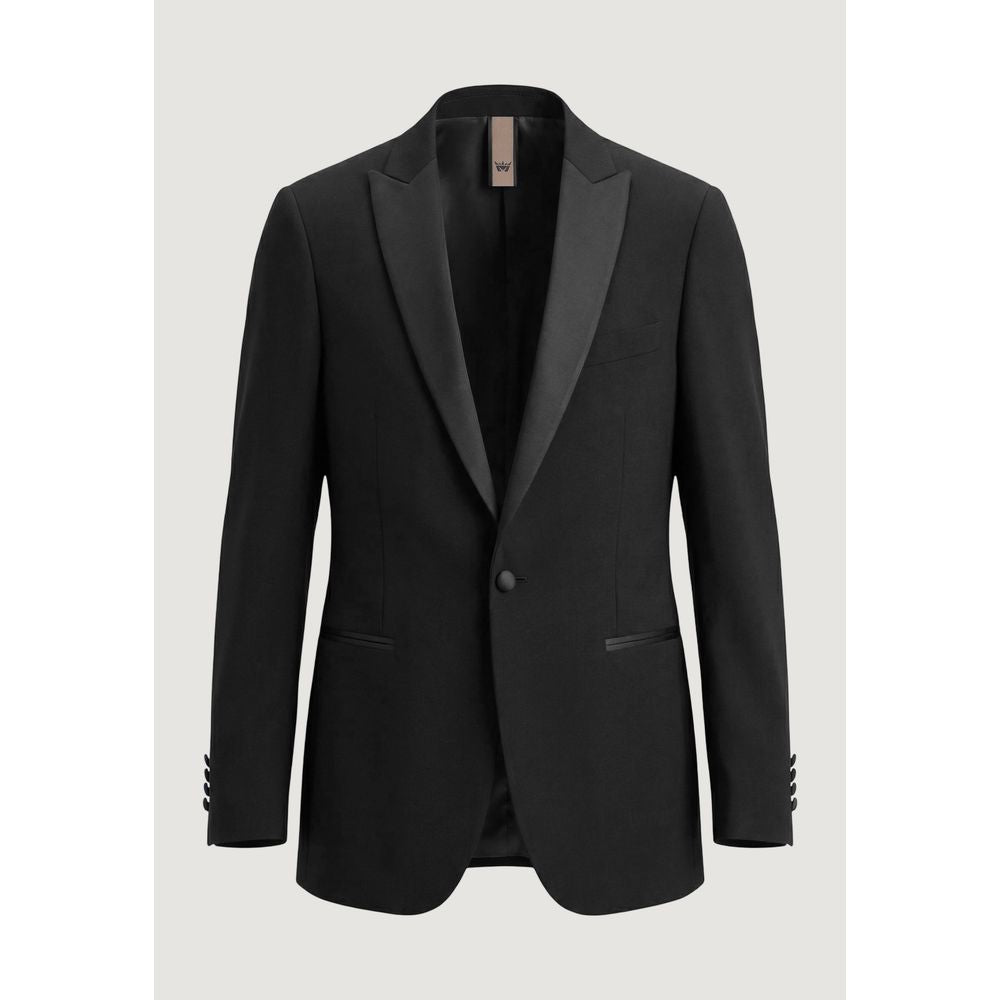 Black Polyester Three-Piece Suit