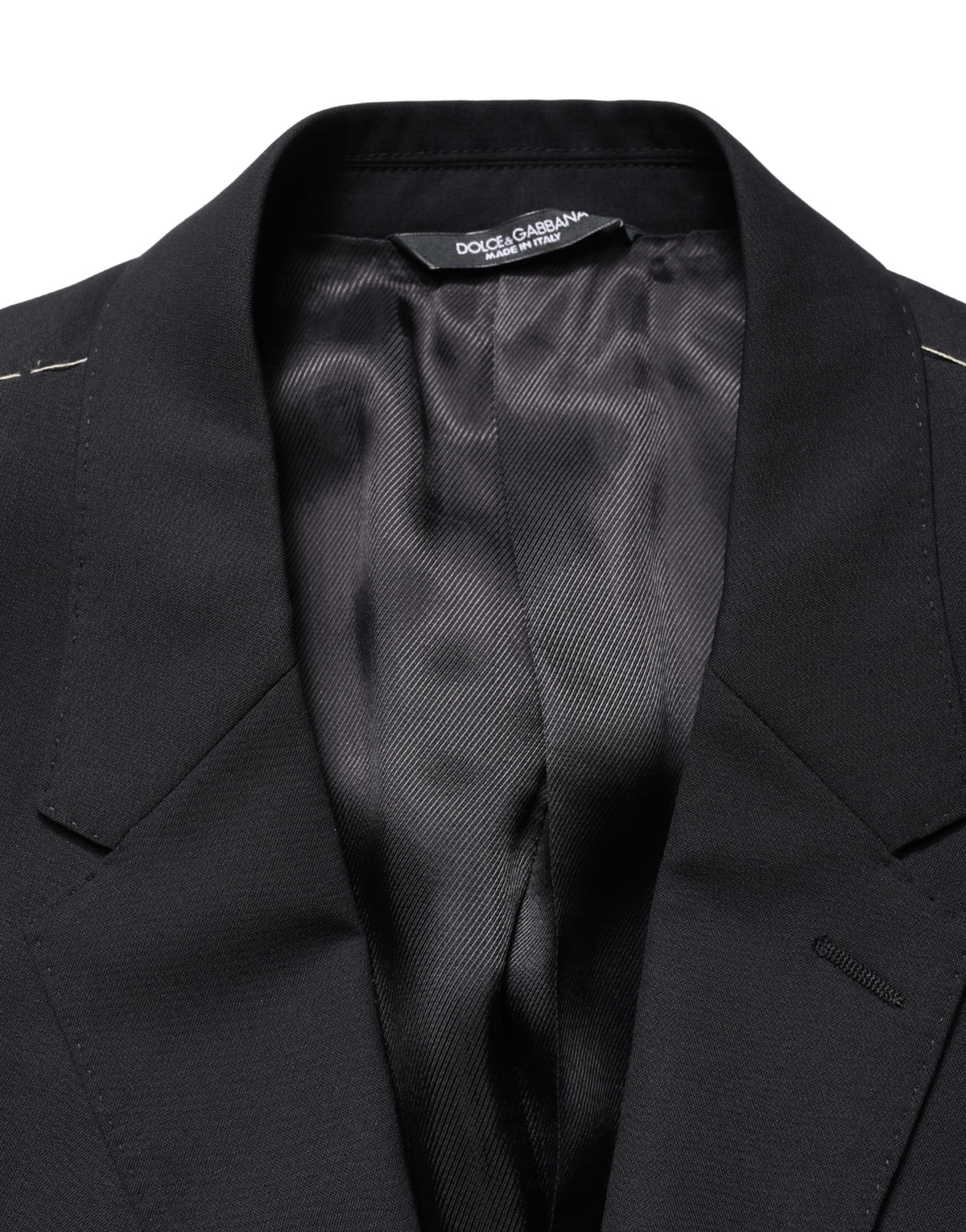 Dolce & Gabbana Blue Single-Breasted 2-Button Suit Jacket