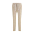 PT Torino Beige Linen Casual Trousers