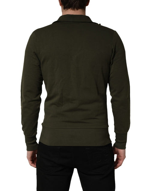Aeronautica Militare Military Green Half-Zip Sweatshirt
