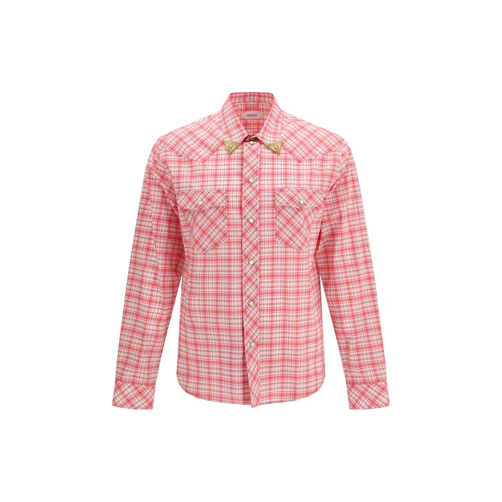 Versace Red Cotton Patterned Shirt