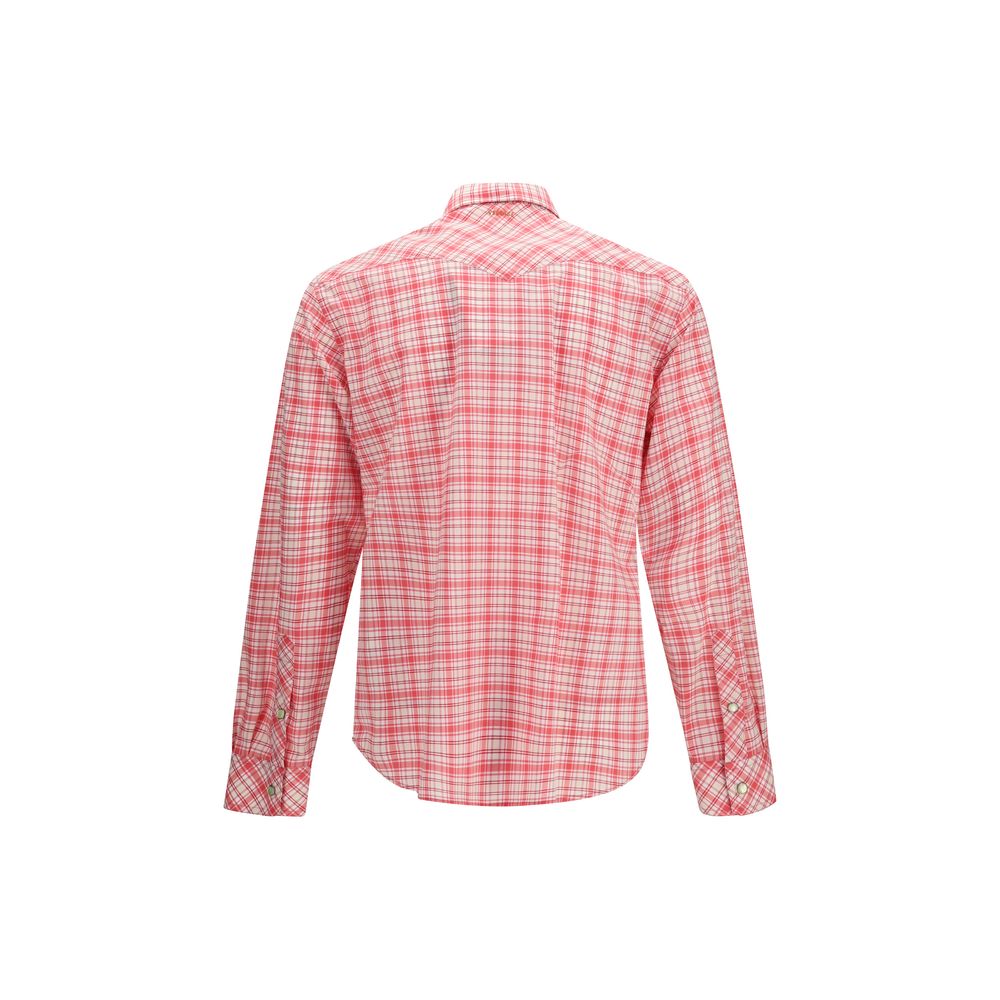 Versace Red Cotton Patterned Shirt