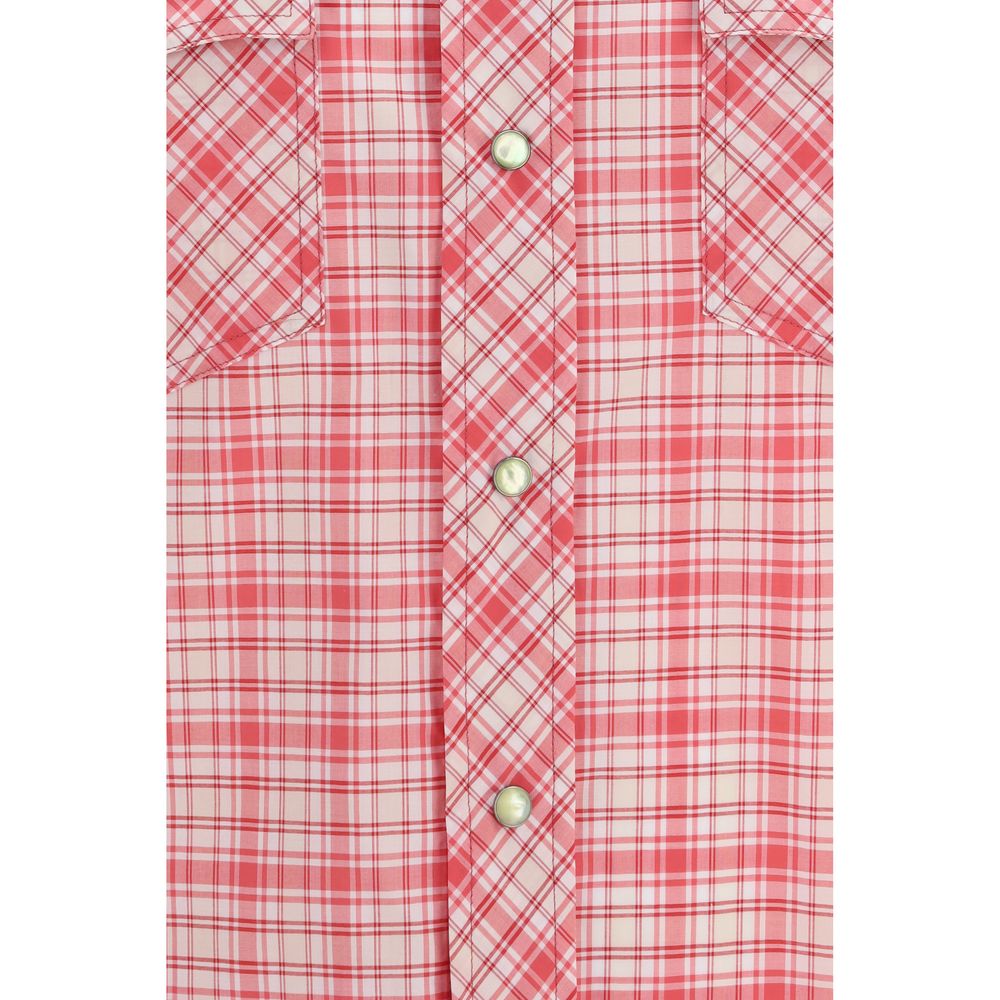 Versace Red Cotton Patterned Shirt