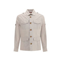 Beige Cotton Full-Length Jacket