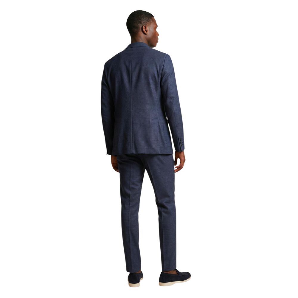 Blue Polyester Two-Piece Suit
